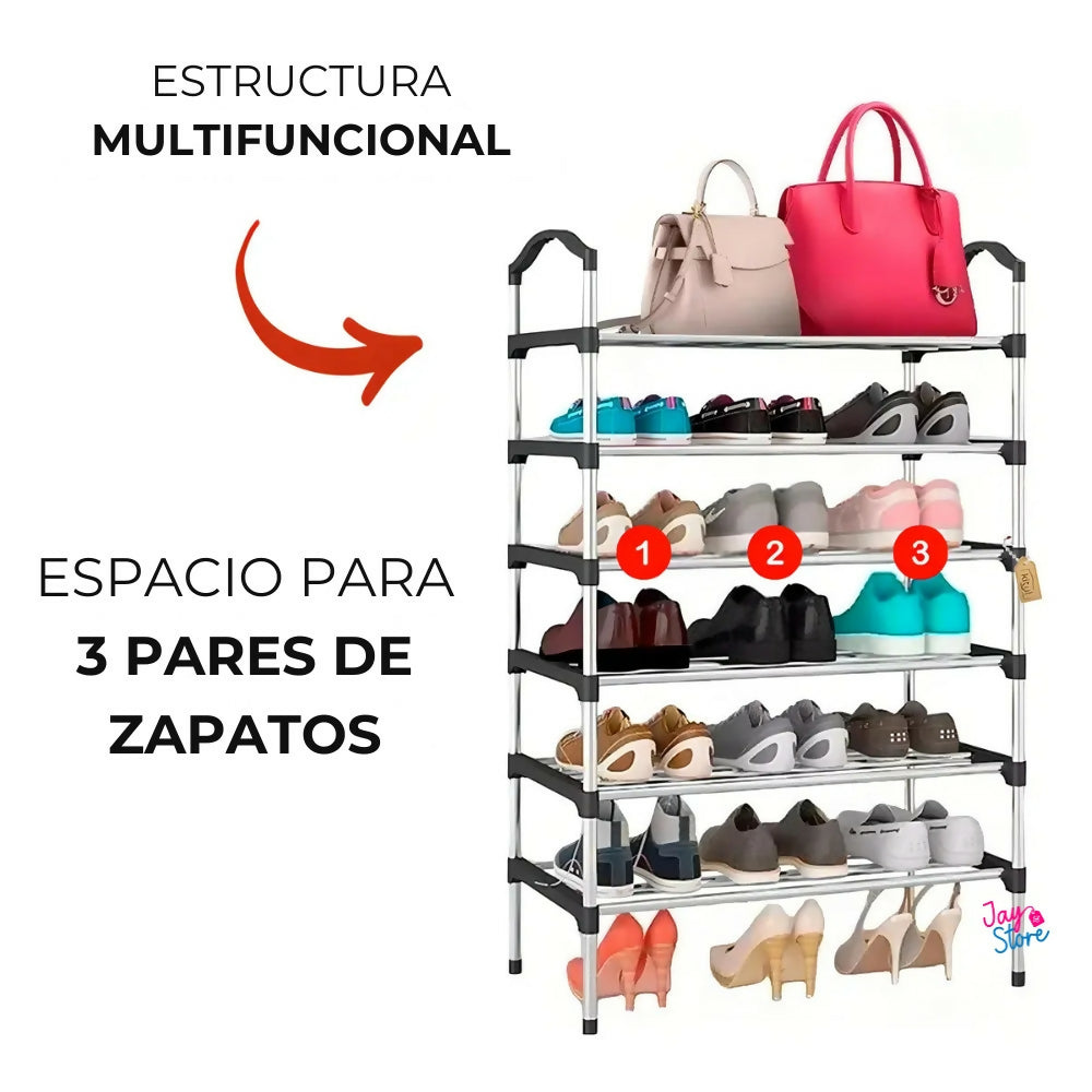 Zapatero Metálico Organizador Zapatos 6 Niveles Estante Shoe
