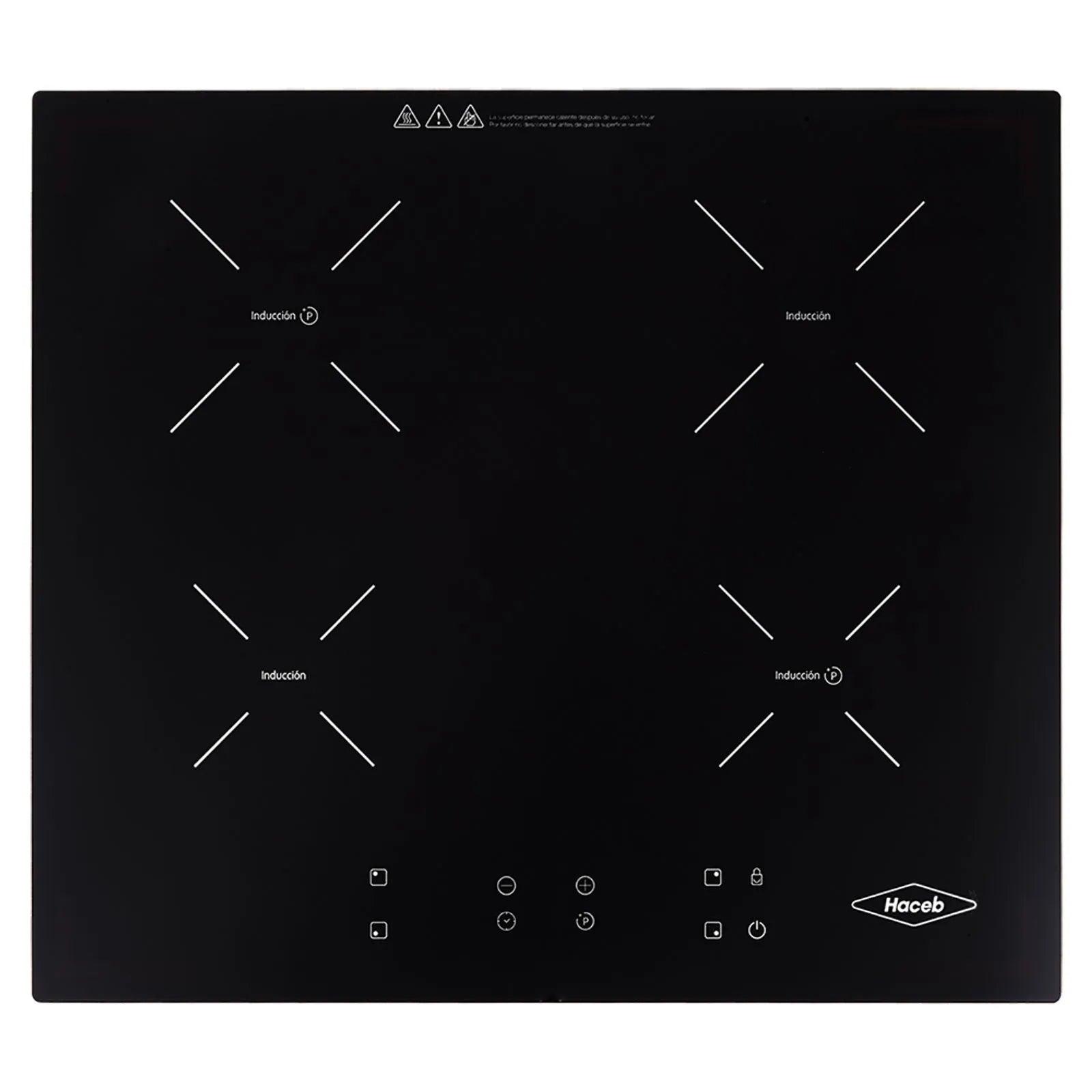 Estufa de empotrar Inducción negra 60 cm eléctrica 220V Haceb