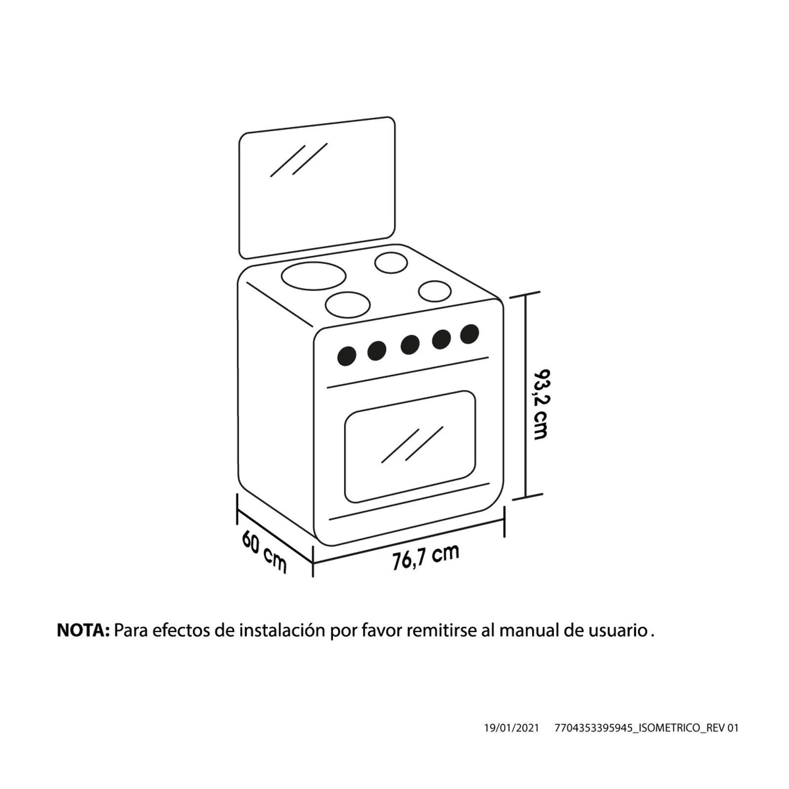 Estufa Orégano Haceb Ultra 76 cms inox gas propano