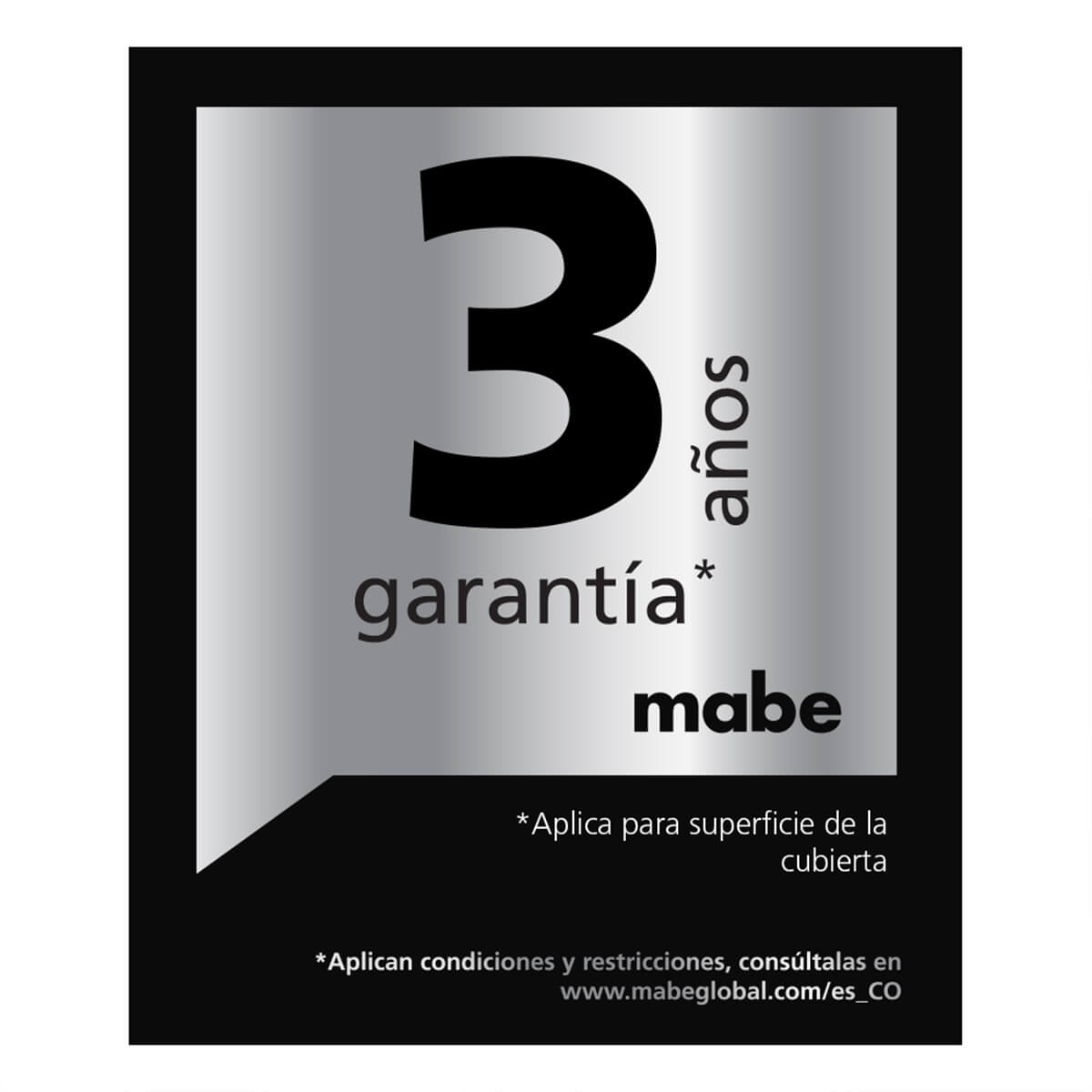 Estufa de empotrar acero Inoxidable 60X43 cm gas natural marca Mabe