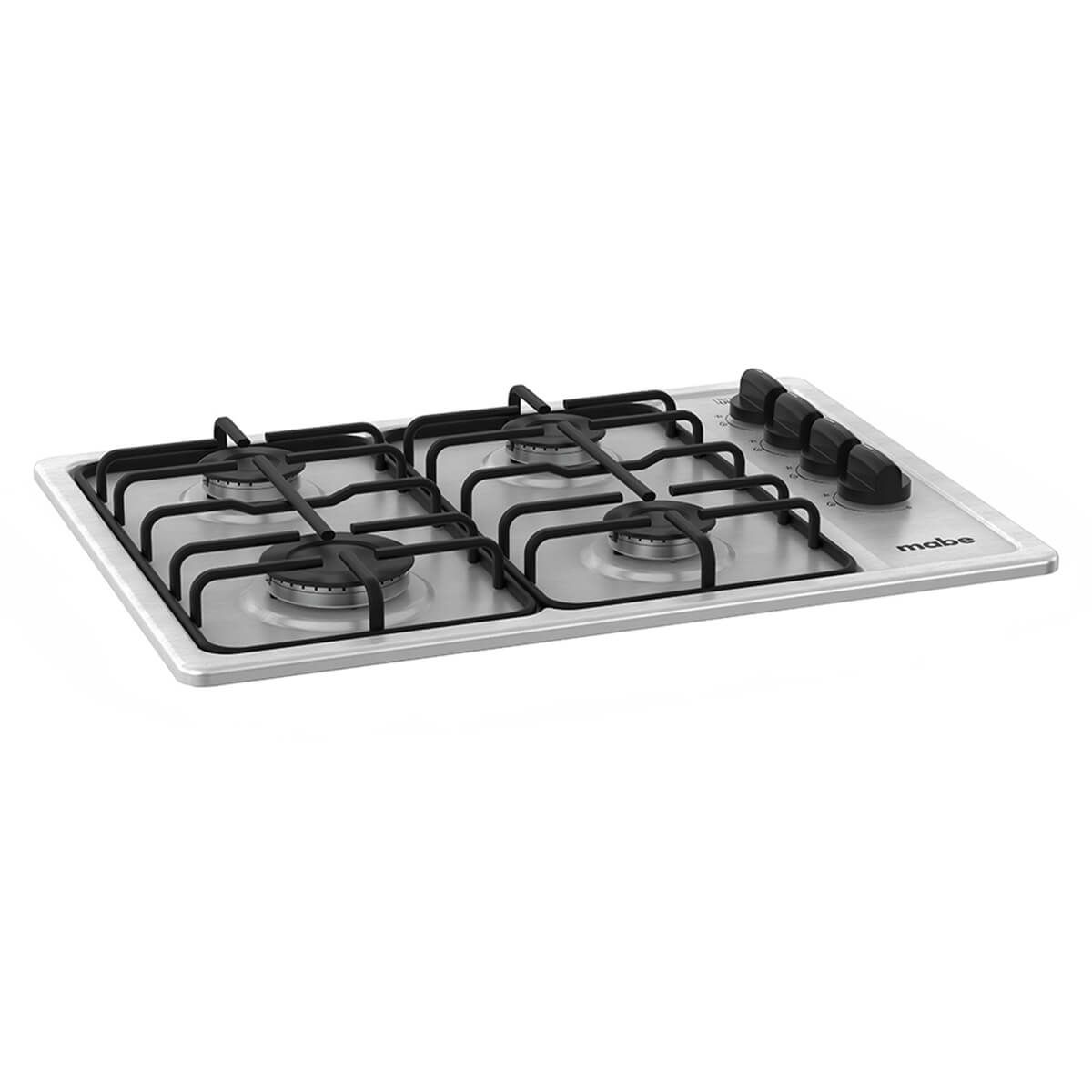 Estufa de empotrar acero Inoxidable 60X43 cm Parrillas fundicion gas natural marca Mabe