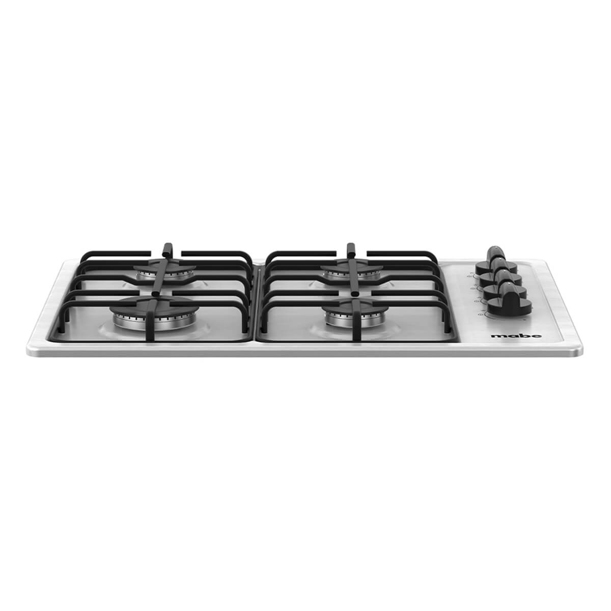 Estufa de empotrar acero Inoxidable 60X43 cm Parrillas fundicion gas natural marca Mabe