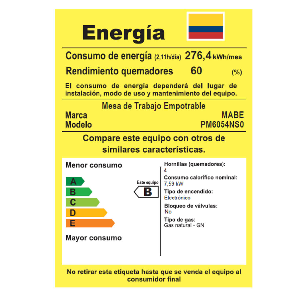 Estufa de empotrar acero Inoxidable 60X50 cm gas natural