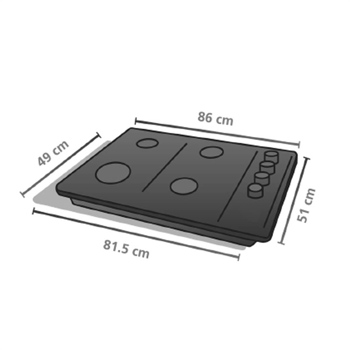 Estufa de empotrar acero Inoxidable 86X51 cm gas natural marca Mabe