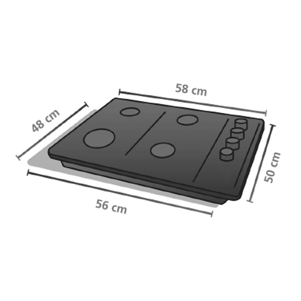 Estufa de empotrar cristal negro 58X50 cm gas natural