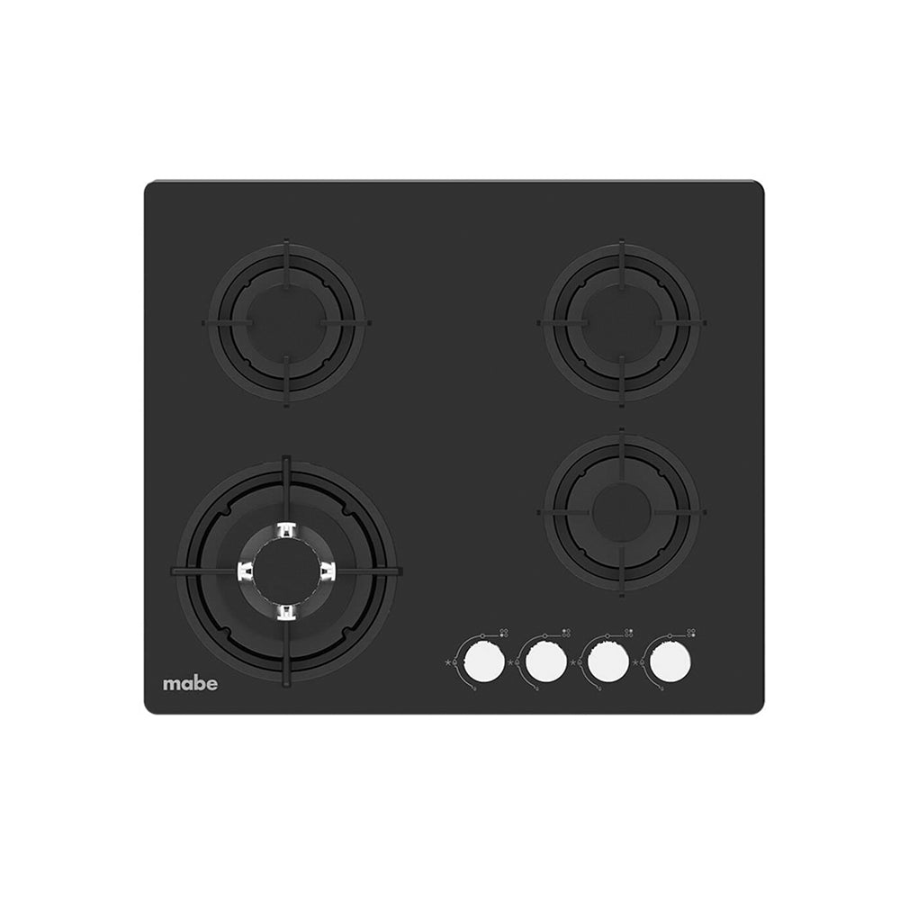 Estufa de Empotrar Cristal Negro 58X50 cm Hierro Fundido Gas Natural Marca Mabe