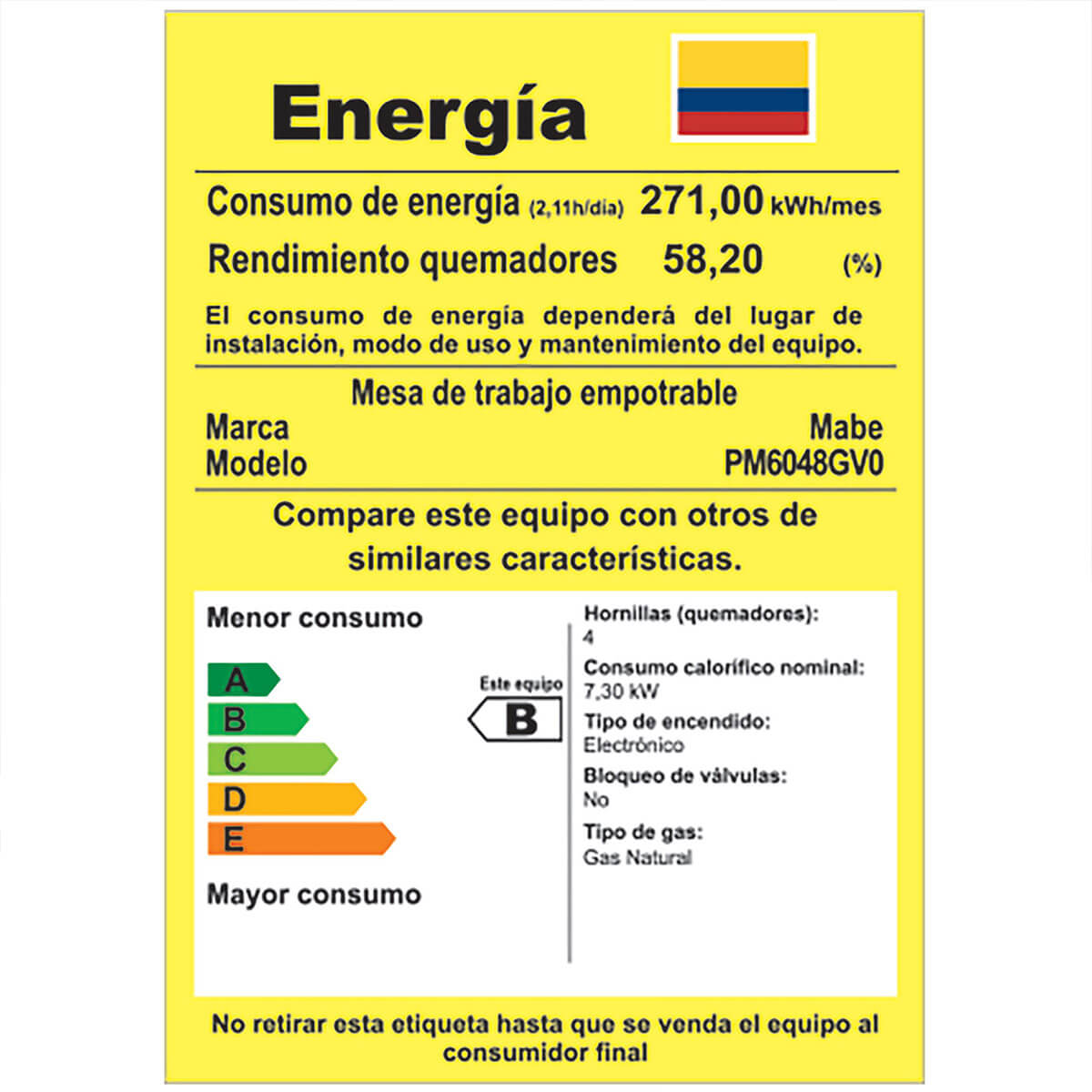 Estufa de empotrar cristal negro 58X50 cm Hierro fundido gas natural marca Mabe