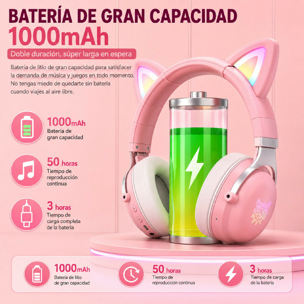 Diadema Auriculares Gamer Inalámbricos Bluetooth Onikuma B100