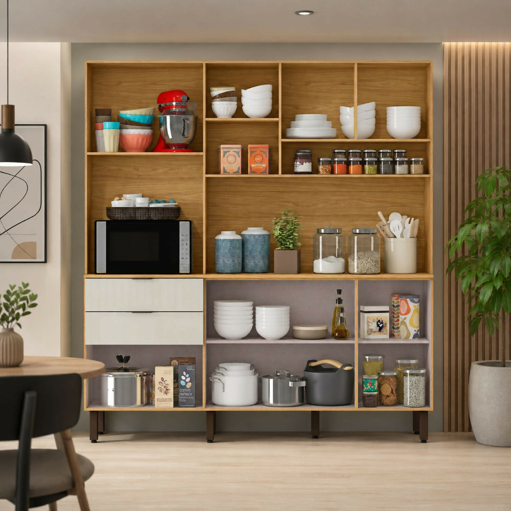 Mueble de Cocina Fiyi - Natural/Blanco Apagado