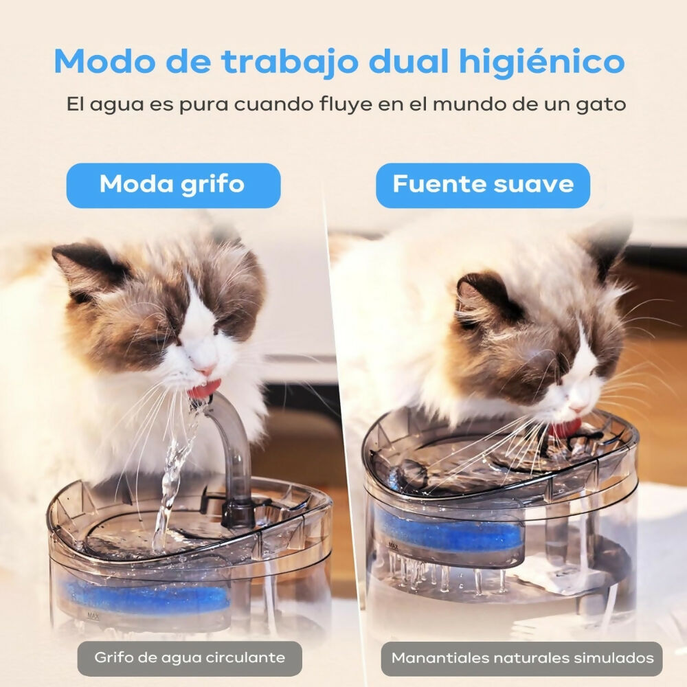 Fuente de Agua Mascotas Gatos Silencioso Automático Bebedero