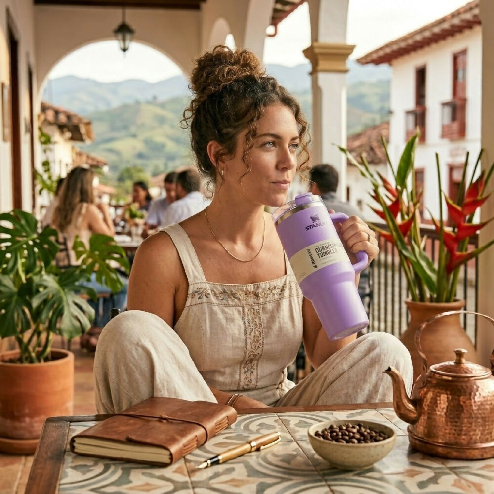 Termo Térmico Stanley 40oz Con Sorbete Ideal Para Gimnasio Y Viajes Morado