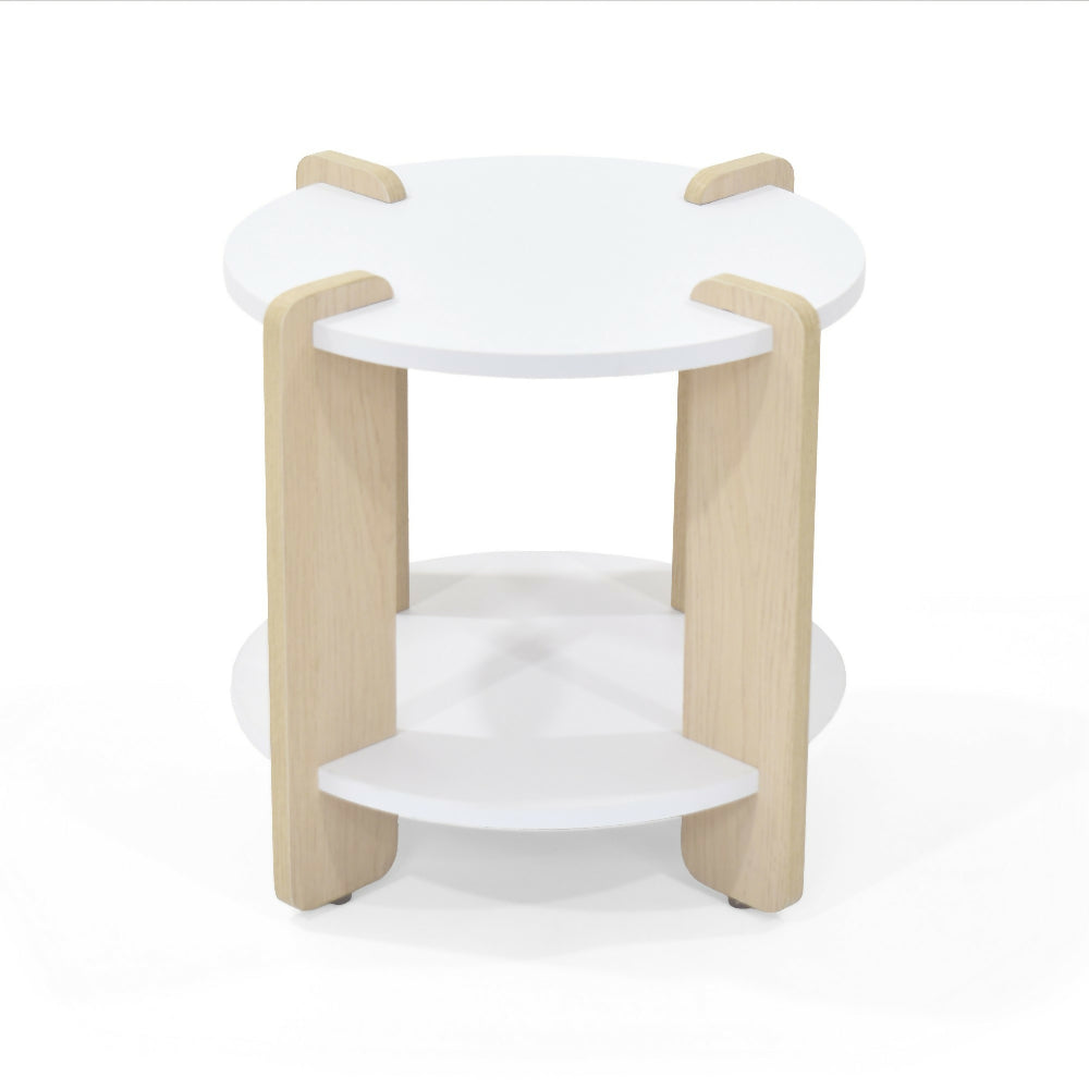 Mesa Auxiliar Kobe 40x40x40 cm Diseño Moderno Blanco