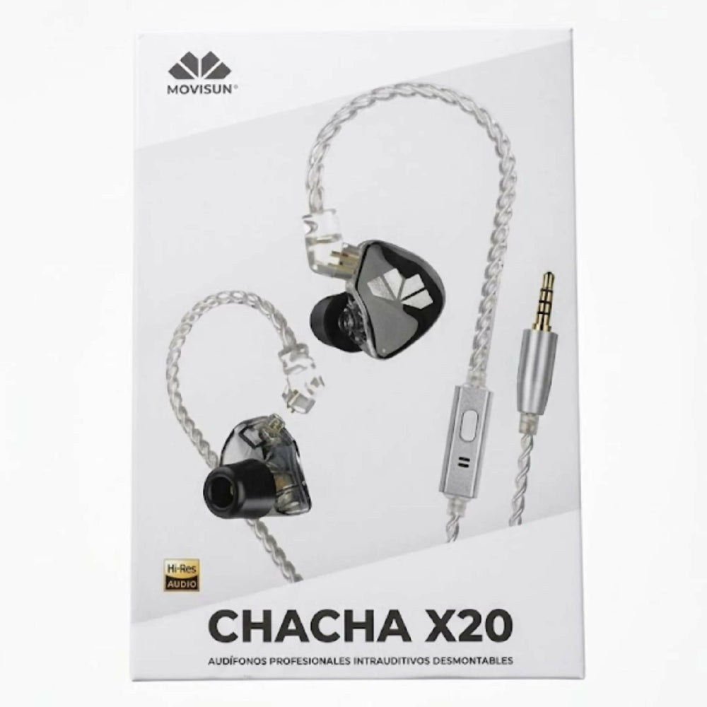 Audífonos Movisun Super X20 Intrauditivos Con Cable Extraíble Sonido Hi-Fi De Alta Resolución