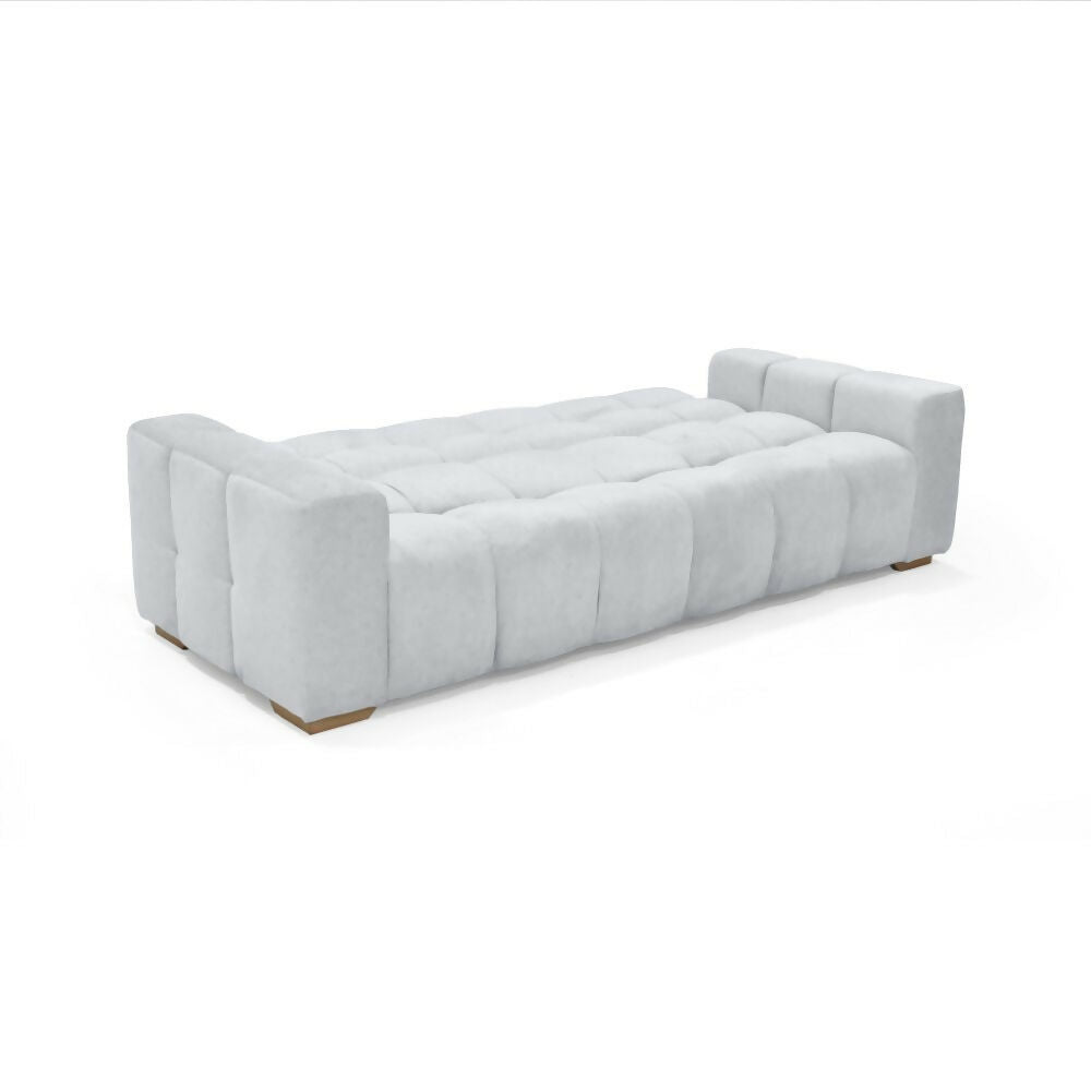 Sofá Cama Reclinable 3 posiciones Miami 228x91x78 Tela Plata