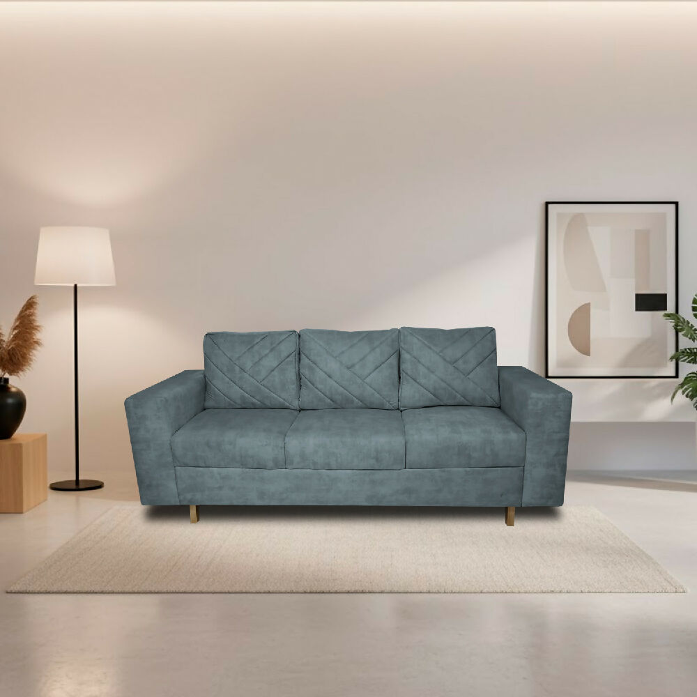 Sofa Amsterdam 3Ptos En Tela Amiglable Con Mascotas 205X72X75 Cm Acero