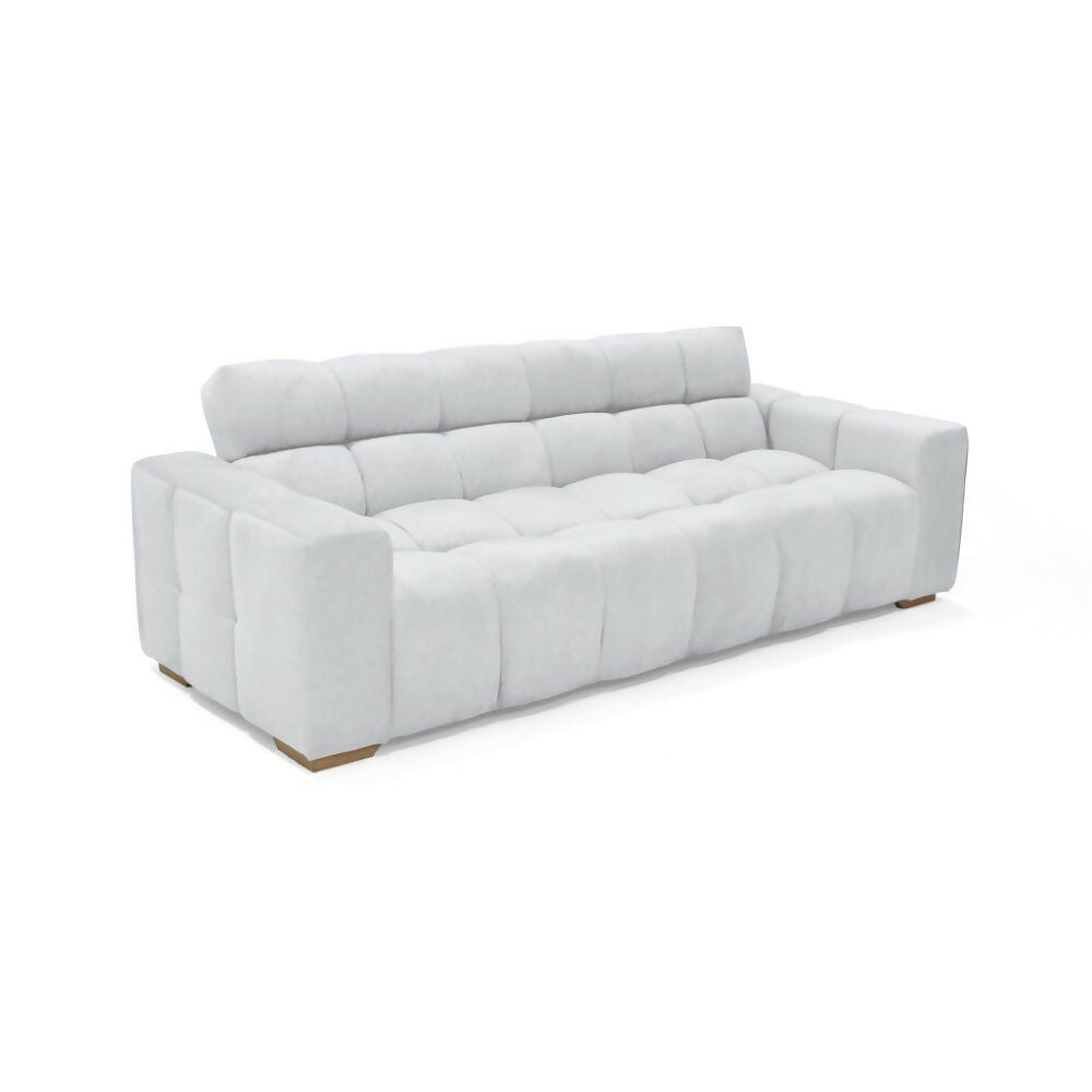 Sofá Cama Reclinable 3 posiciones Miami 228x91x78 Tela Plata