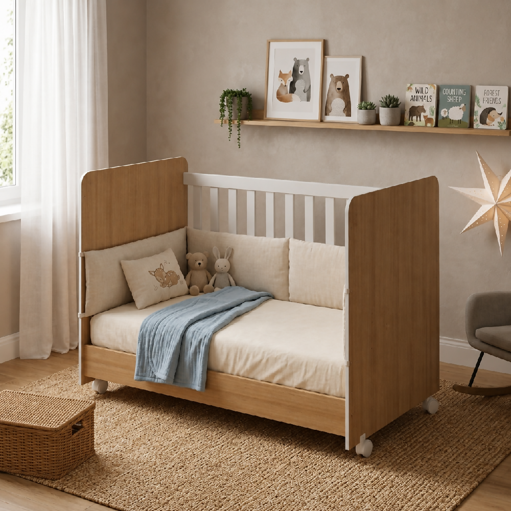 Cuna Para Bebé Convertible Café En Cama Infantil Con colchón