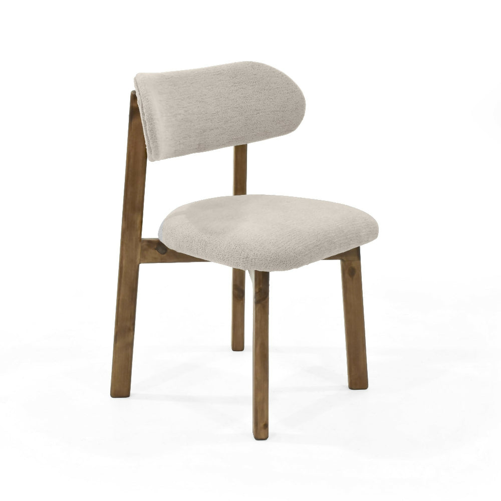 Set de Comedor Maine Redondo con 4 Sillas Saudi Tela Beige