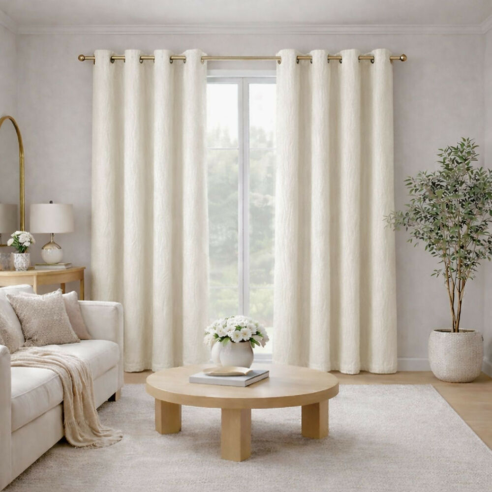Cortinas jacquard blackout beige