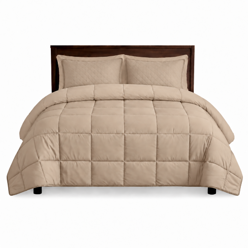 Edredon Cubrelecho Queen Beige