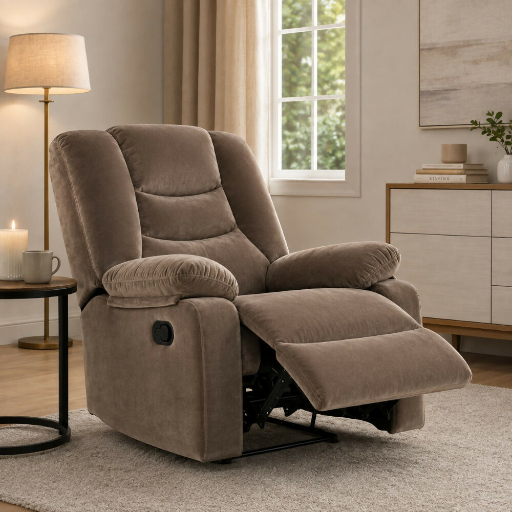 Silla Reclinable Beige Kalerin Microfibra