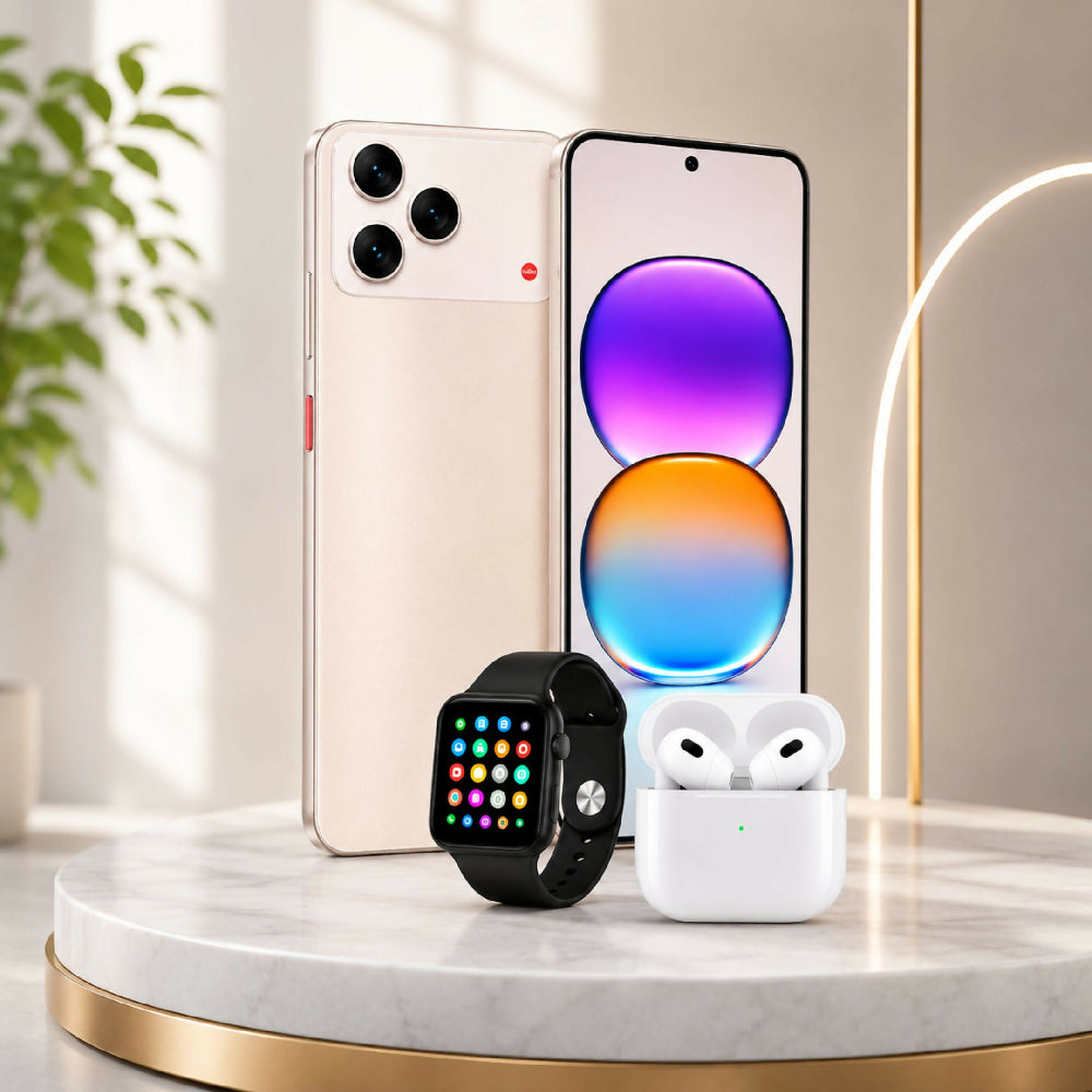 Celular Nubia V80 Pro 256GB 20GB RAM Dorado + Kit De Audífonos Y Reloj