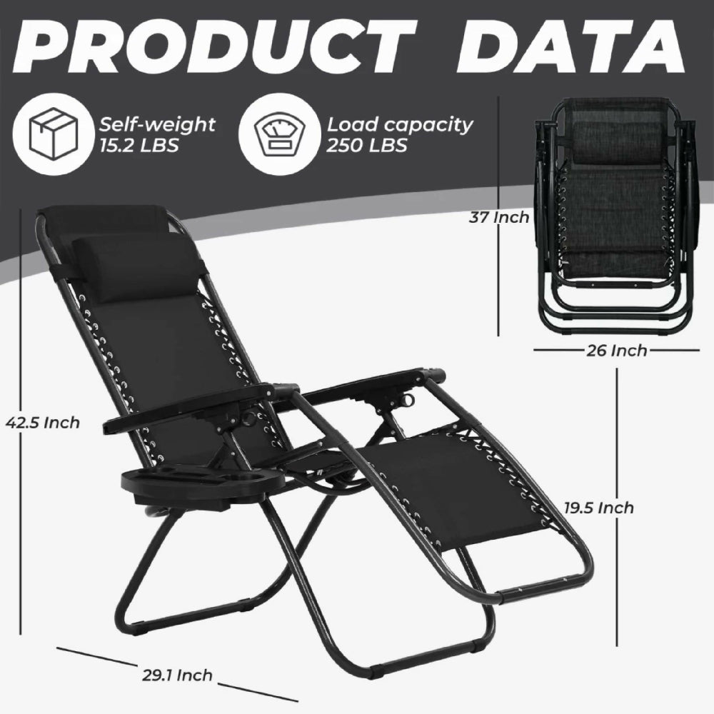 Silla Inclinable De Gravedad Cero Plegable Para Exterior Jardín