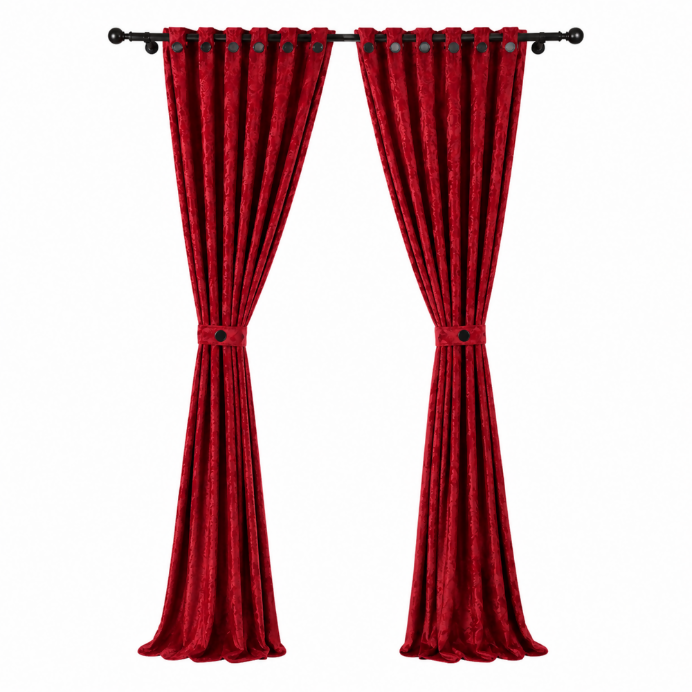Cortina x2 vino tinto jacquard