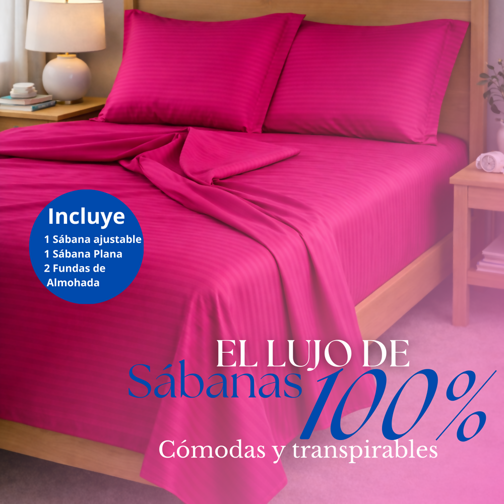 Juego de sabanas queen fucsia