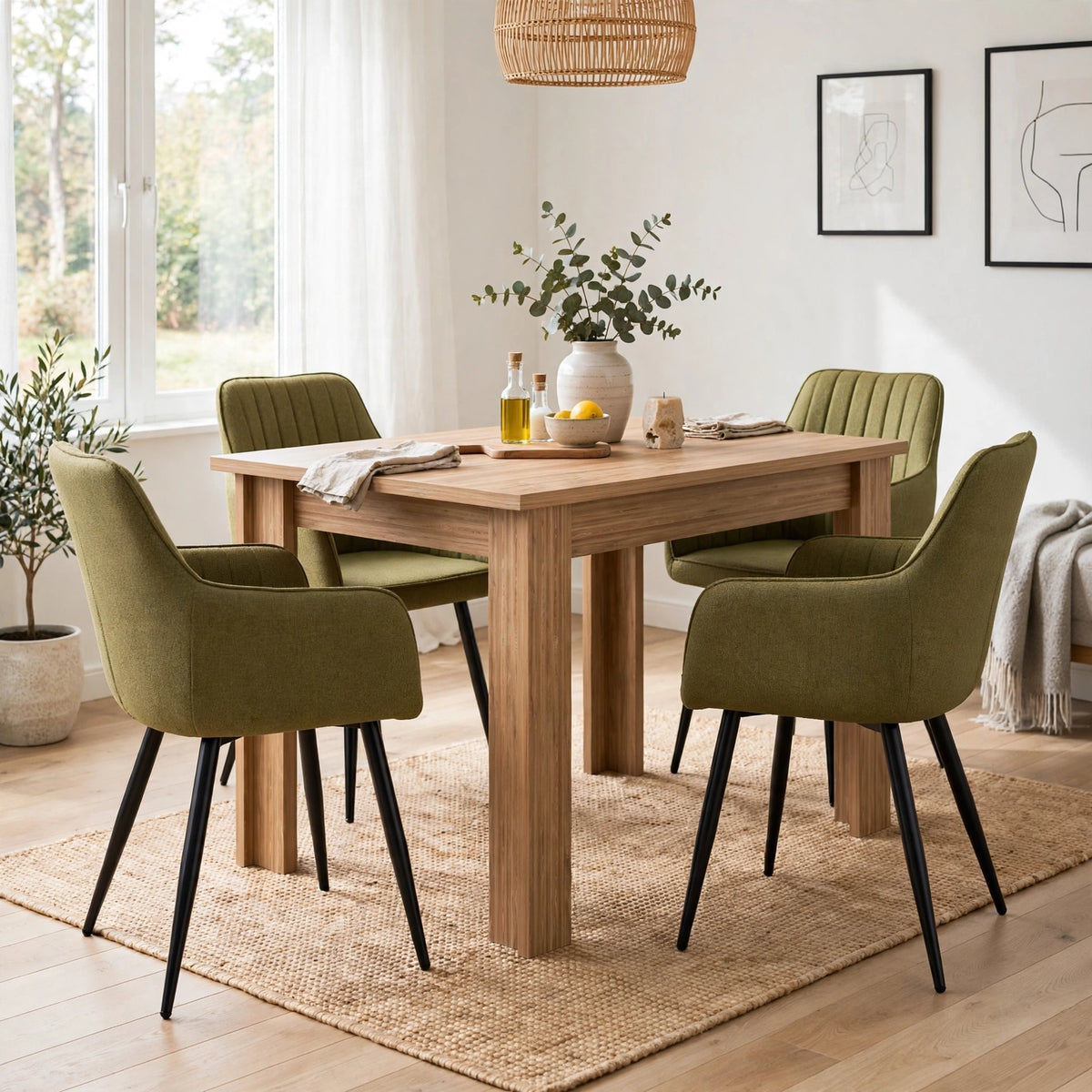 Combo Velo, Incluye una Mesa y 4 Sillas Color Verde