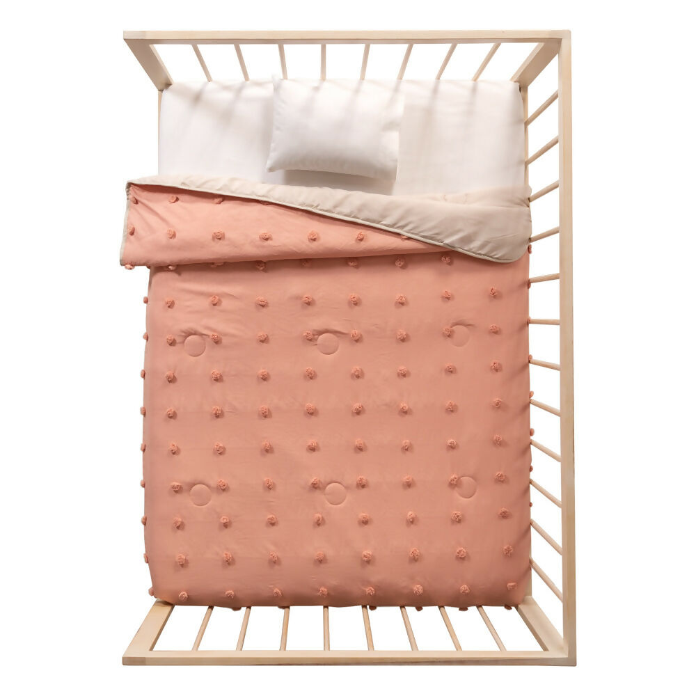 86904-4 Edredón para Bebé Voga Roseta con Pompones  Doble Faz, de110x160 cm - Envío Gratis