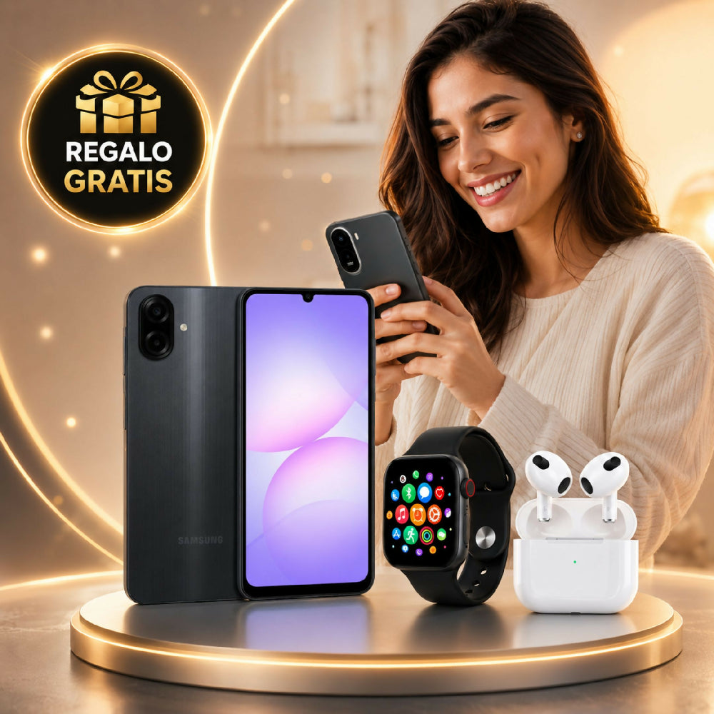 Celular A07 64GB Batería Larga Duración + Obsequio Audífonos Y Smartwatch Negro