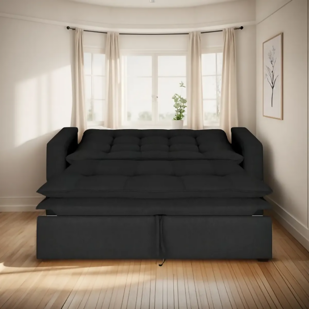 Sofá Cama Ethel Tela Negro