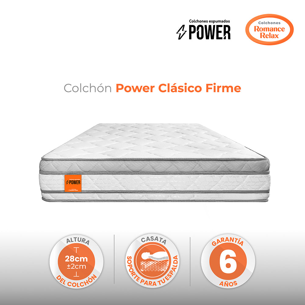 Colchón Power Clasico Firme 140X190X028, Doble