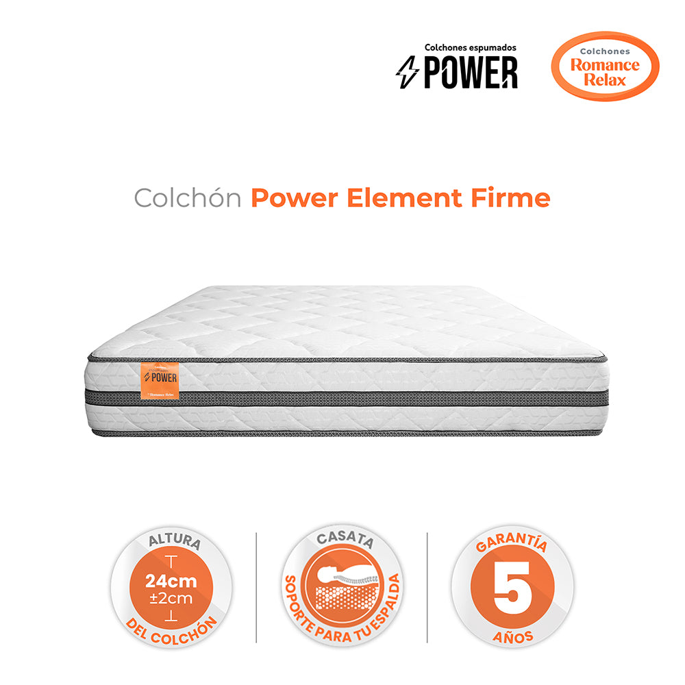 Colchón Power Element Firme 140X190X24, Doble