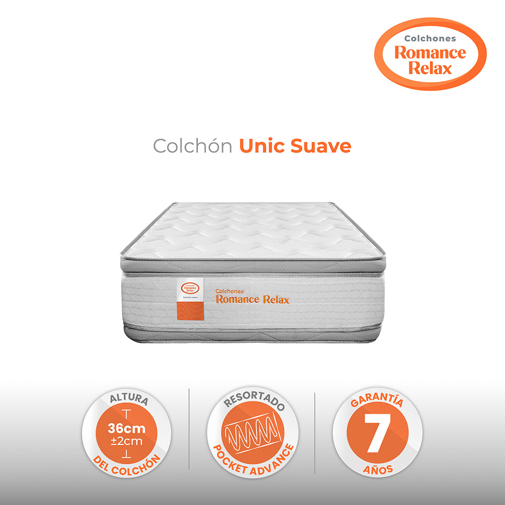 Colchón Rr Unic Suave 100X190X36, Sencillo