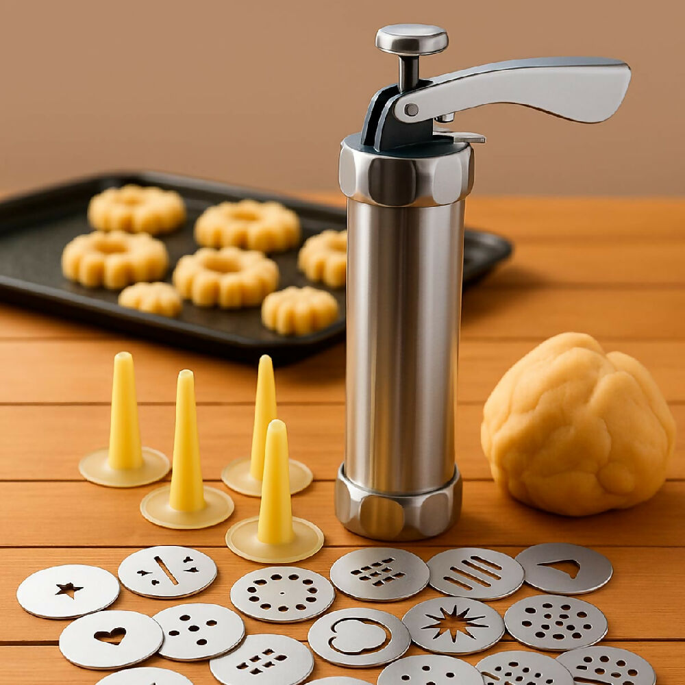 Máquina para hacer galletas Prensa Con Moldes y Boquillas PTZ-10-4 2