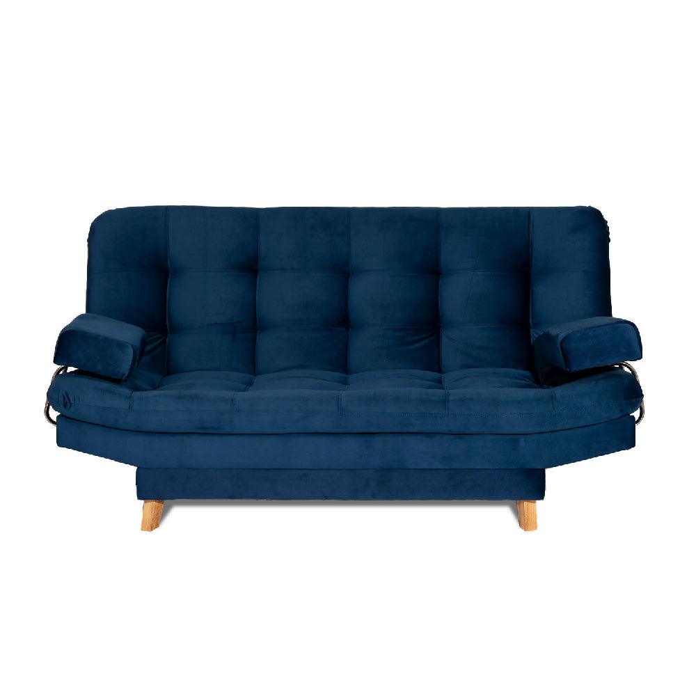 Sofa Cama Valencia Azul Petroleo 3 Puestos