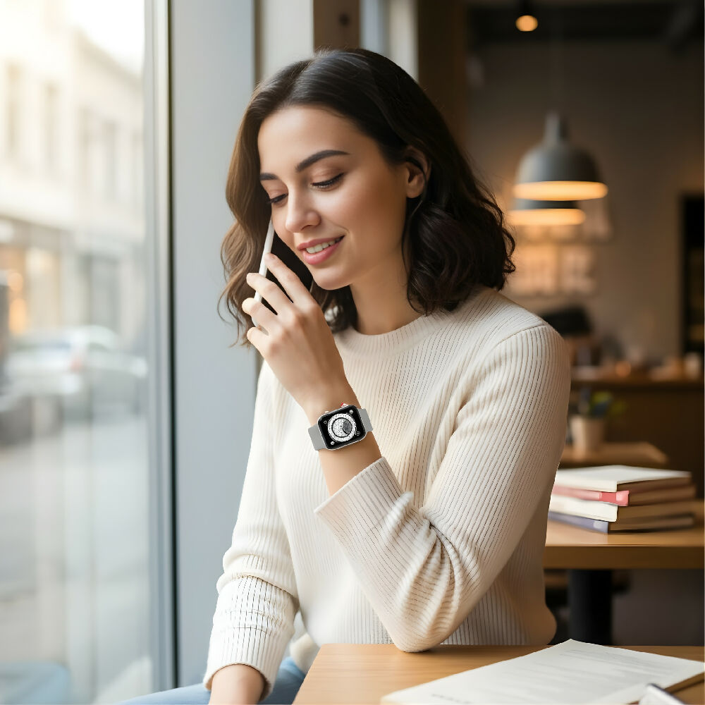 Smartwatch IW10 Mini Gris Reloj Inteligente Compacto Con Llamadas Bluetooth, Monitor De Salud, SpO2 Y Notificaciones
