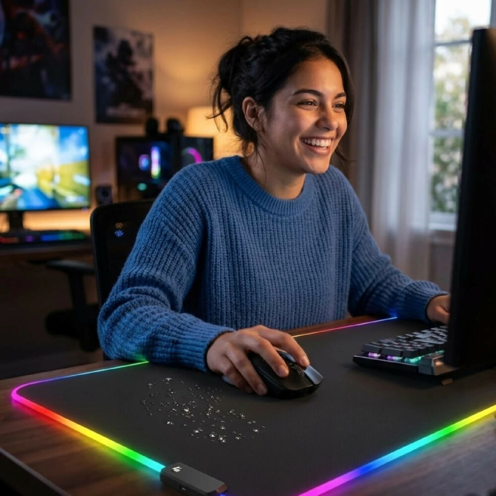 Pad Mouse Gamer Rgb Luz Led 80cm X 30cm RGB-03
