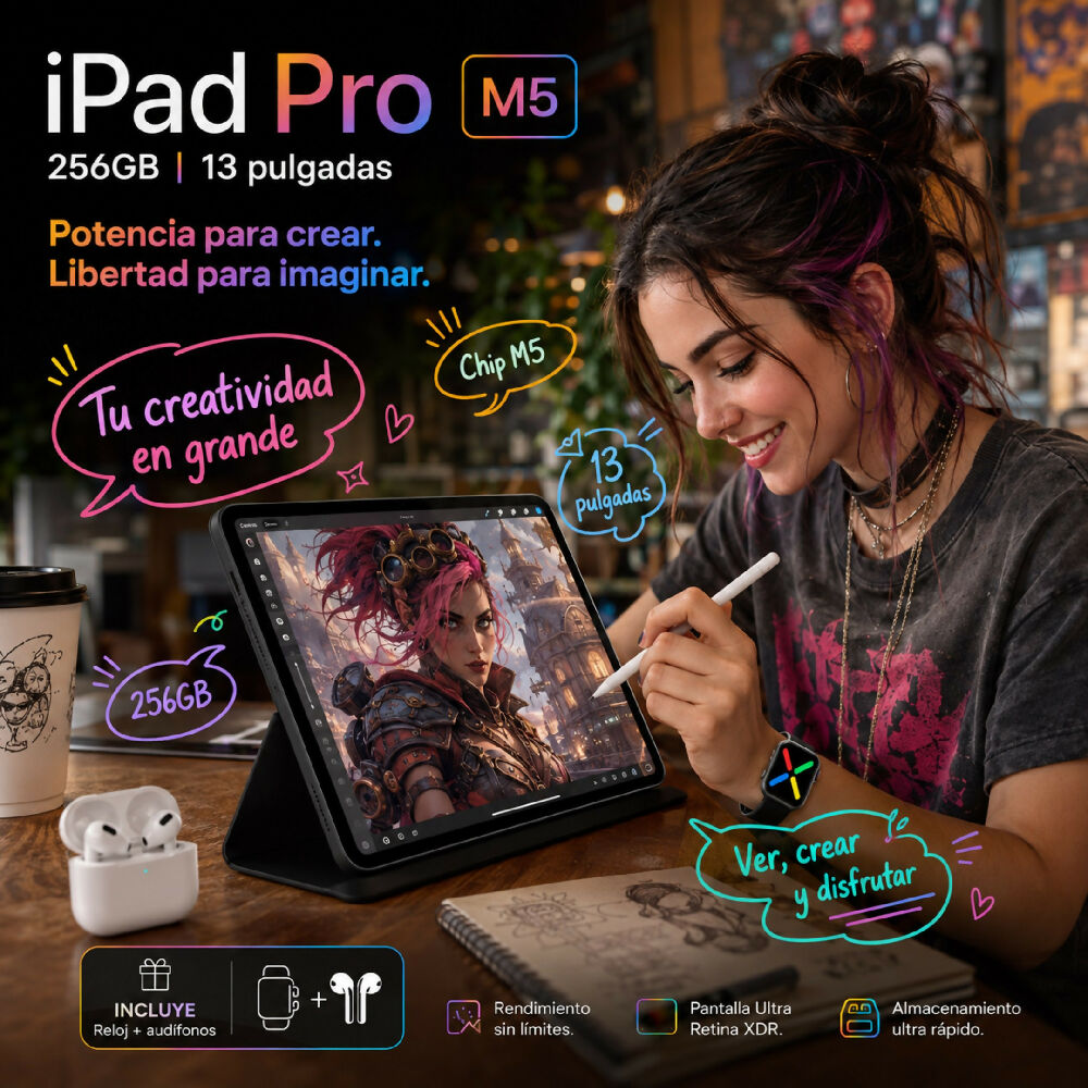 Tablet Apple Ipad Pro M5 De 13 Pulgadas 256gb Wifi Diseño Ultrafino Negro + Obsequio