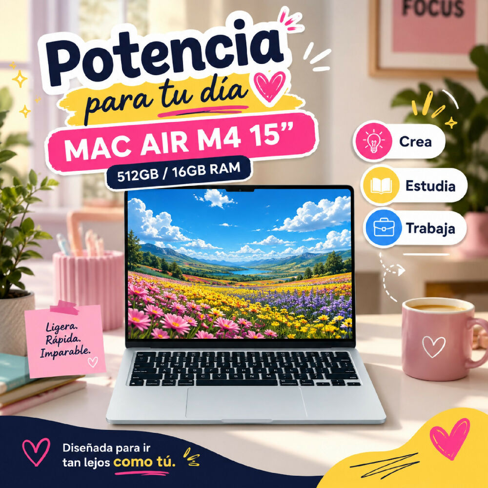 Macbook Air 15 Pulgadas Chip M4 16gb Ram 512gb Almacenamiento Laptop Apple De Alta Eficiencia