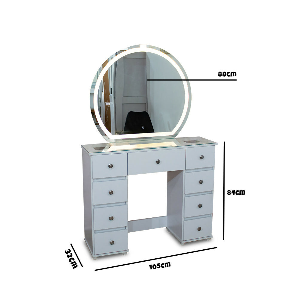 Jazmín 105cm Led Media Luna, Blanco