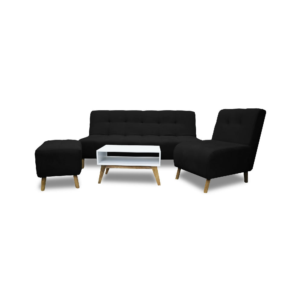 Sala Milán Negro + Mesa de Centro