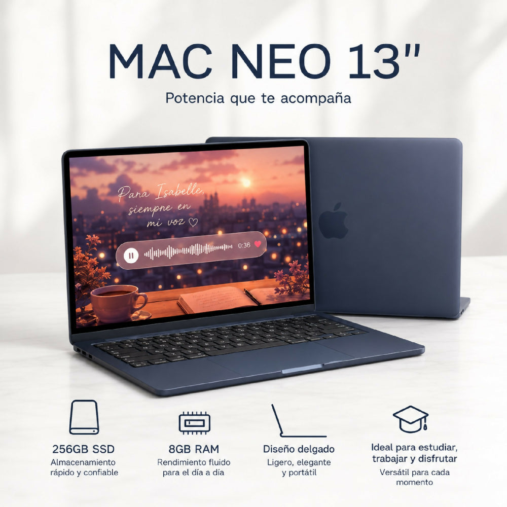 Macbook 13 Pulgadas A18 Pro 256gb Laptop Apple Con Potencia Extrema Negro