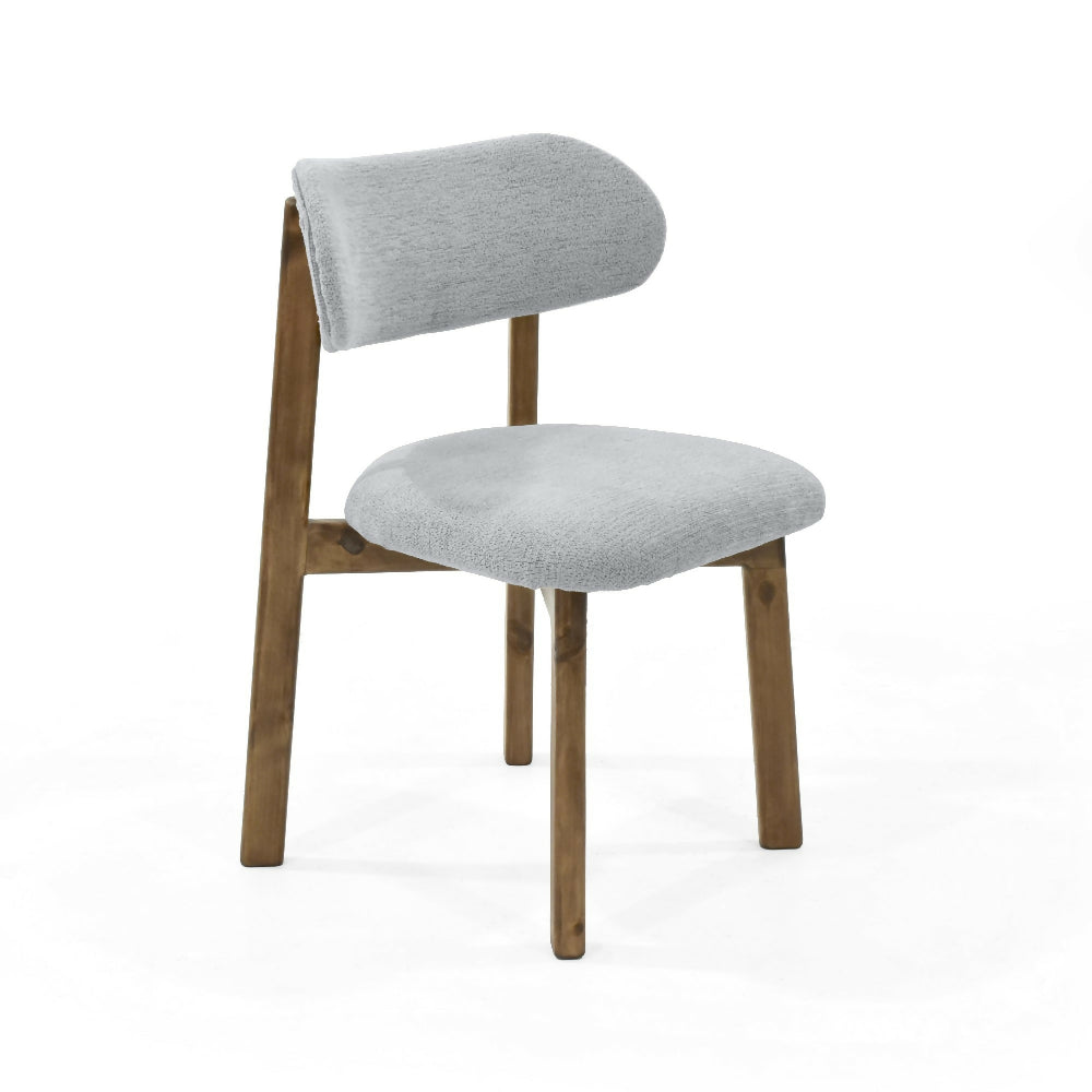 Silla de Comedor Saudi 58x50x82 cm Tela plata