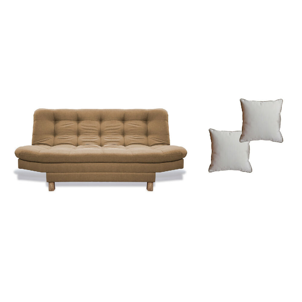 Sofacama Widmer 3 Posiciones Camel+ Cojines Decorativos