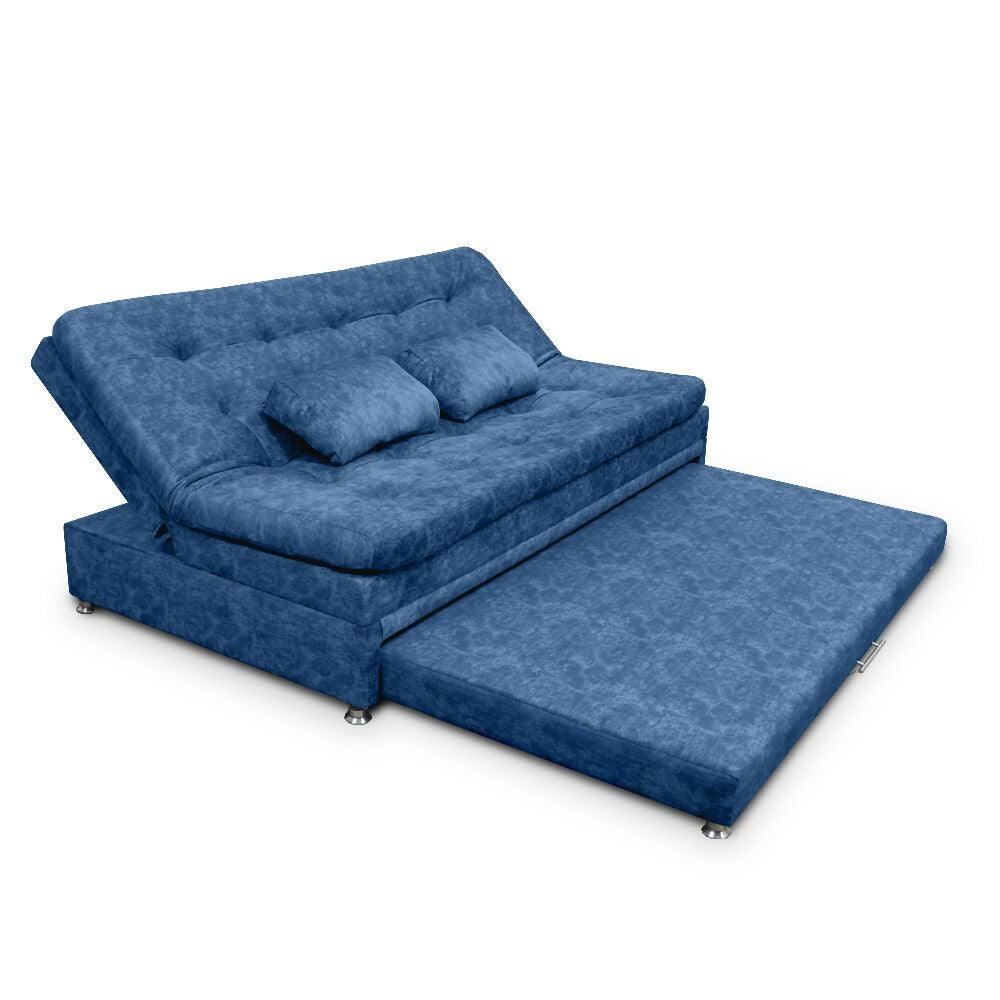 Sofa cama Nido Tarima Olsen Tela Azul - Incluye Cojines