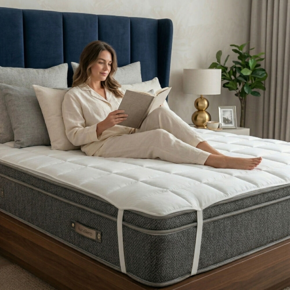 Protector de Colchón Cama Semidoble Tipo Hotel Acolchado Siliconado 300 g Mindy