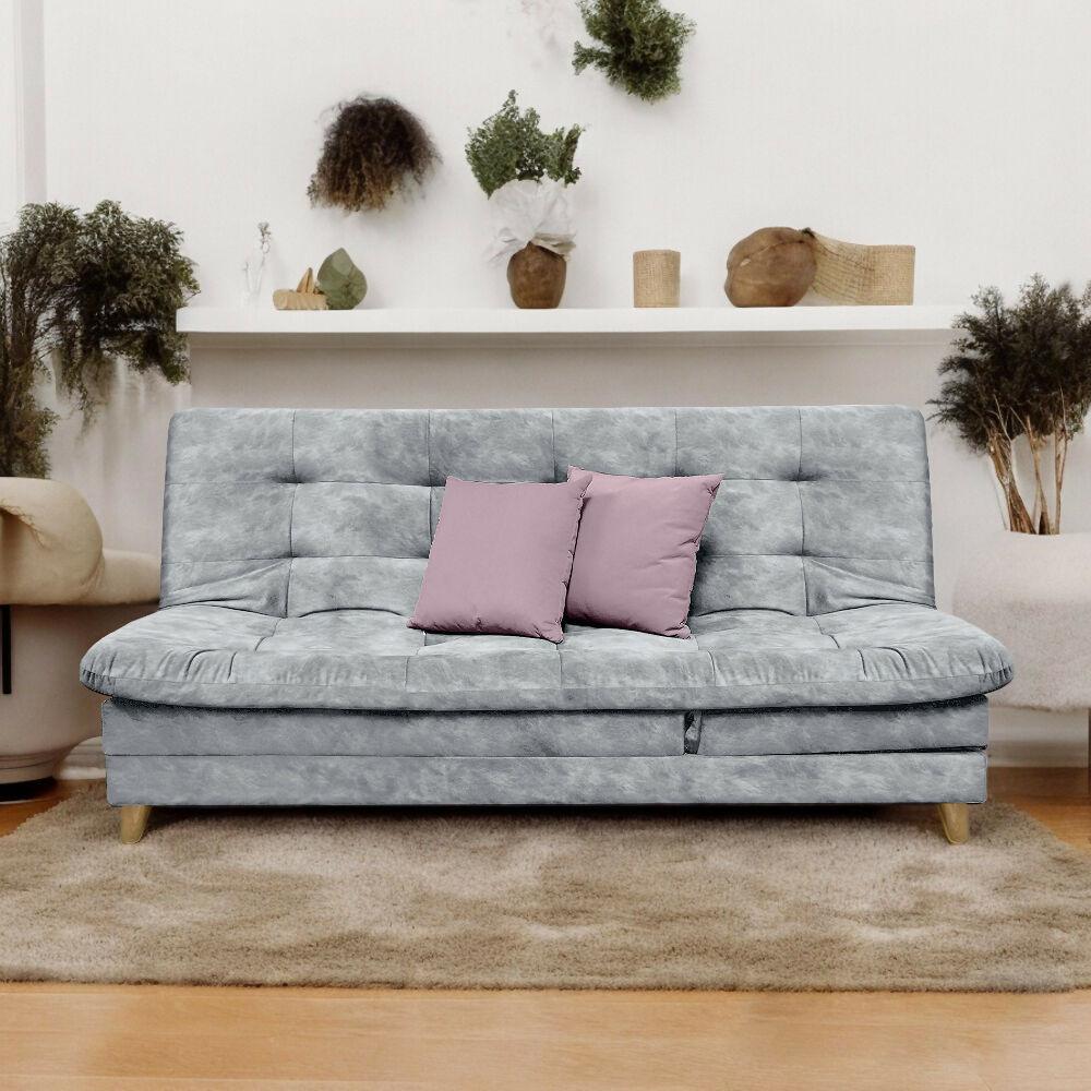 Sofa cama 5 posiciones Agassi Tela Gris - Incluye Cojines